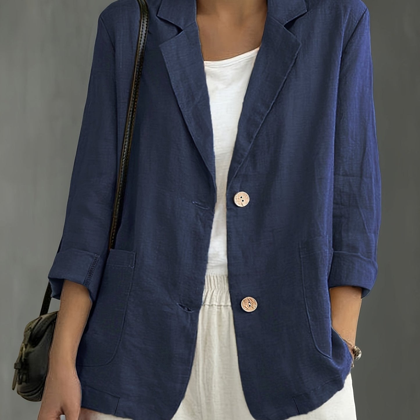 Jayde | Chaqueta Blazer Con Mangas Remangadas Y Bolsillos