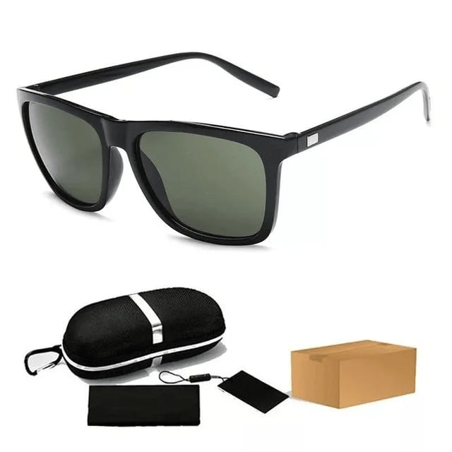 AeroShades - Gafas De Sol Rectangulares Marco Negro Lentes Tintadas
