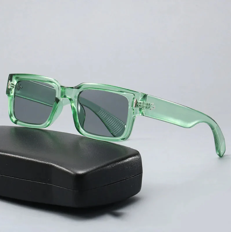 RetroLens - Gafas de sol unisex con Montura Cuadrada y Cristales Tintados en Verde