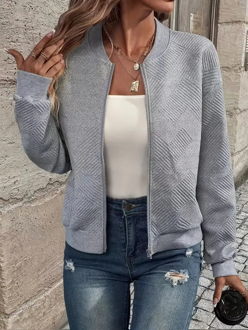 Juanita | Chaqueta De Manga Larga Con Cremallera Frontal Y Textura