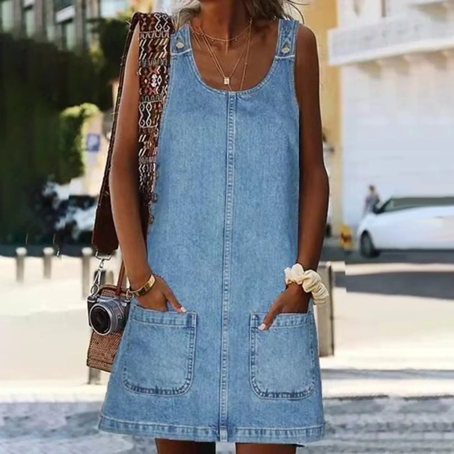 Otylia | Vestido Sin Mangas Estilo Vaquero