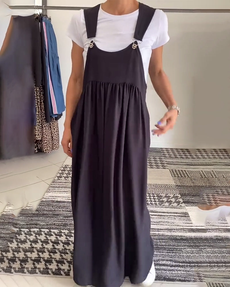 Marleen | Vestido Tipo Pichi Largo Con Tirantes Anchos