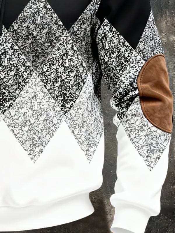 Renshaw | Sudadera con Cremallera de un Cuarto de largo y Estampado de Rombos