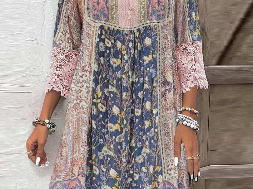 Tegan | Vestido Midi Floral con Encaje