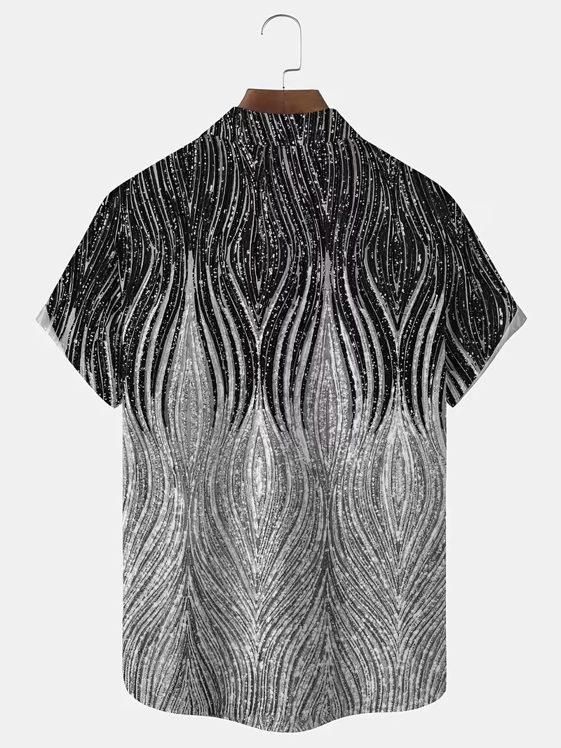 Klenn - Camisa de Manga Corta Con Estampado Degradado y Botones