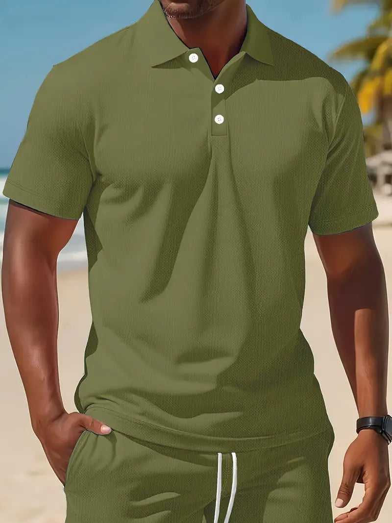 Kelvin | Conjunto De Polo Y Pantalones Cortos Con Textura