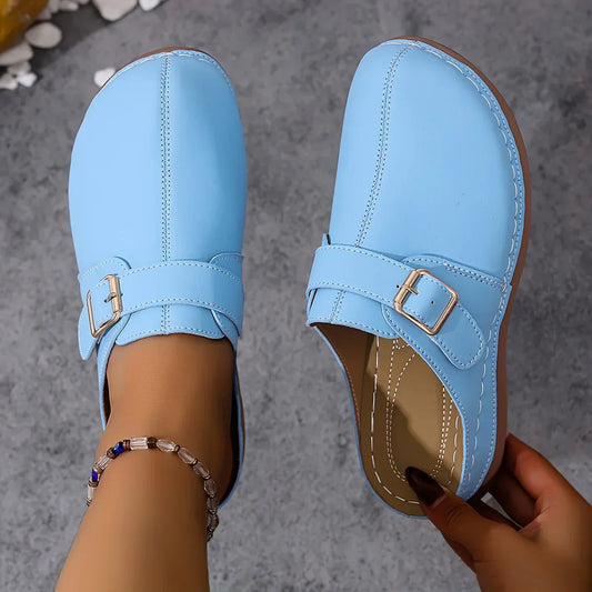 Latina - Mules con Hebilla Cuadrada Mujer