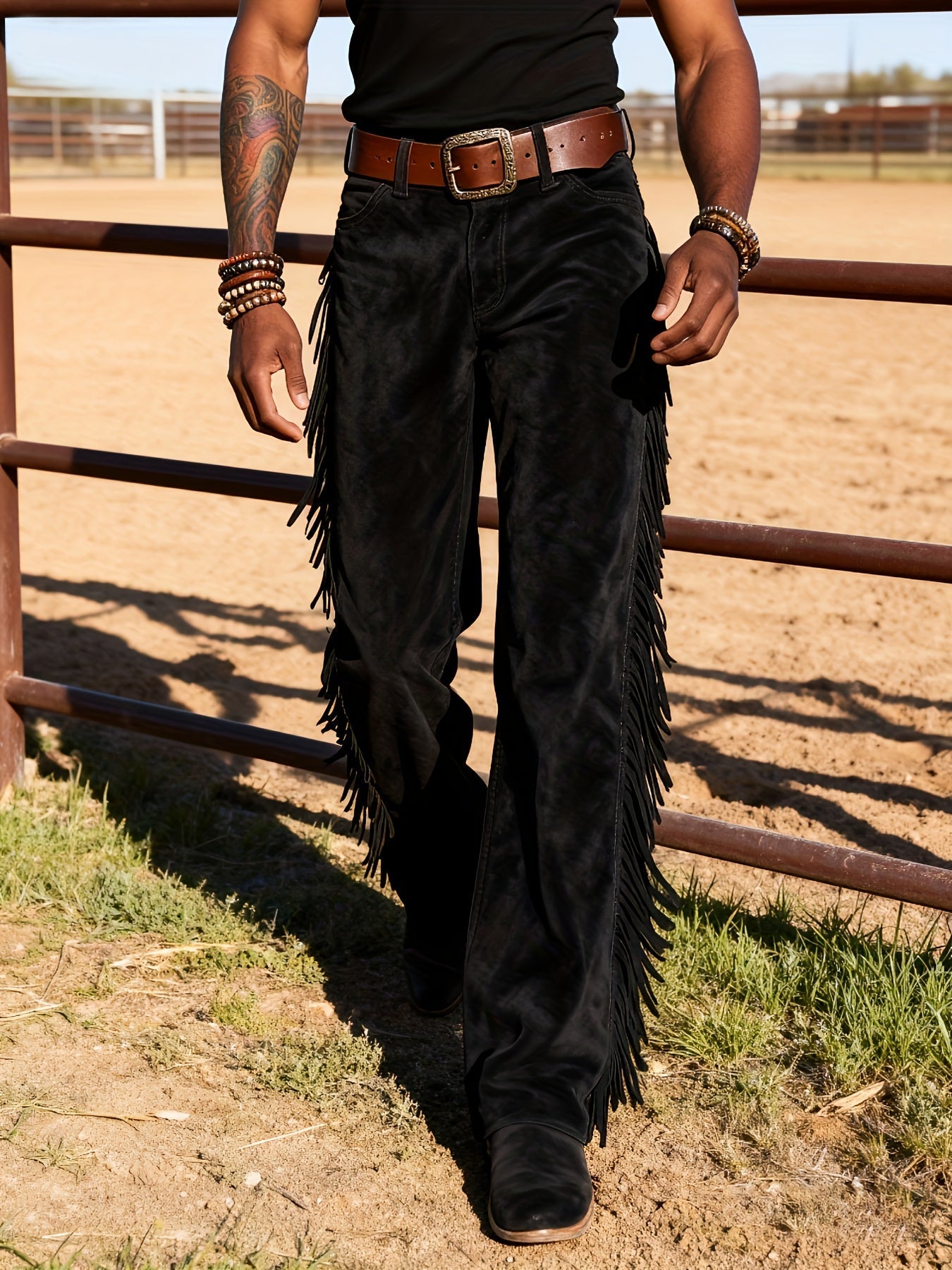 Altan - Pantalones casuales retro con flecos