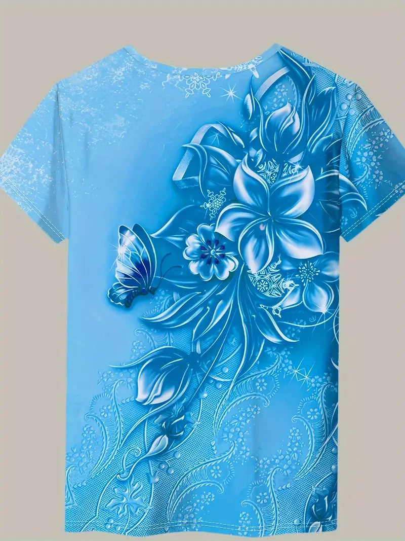 Carlisa | Camiseta De Manga Corta Con Estampado Floral Y Mariposas