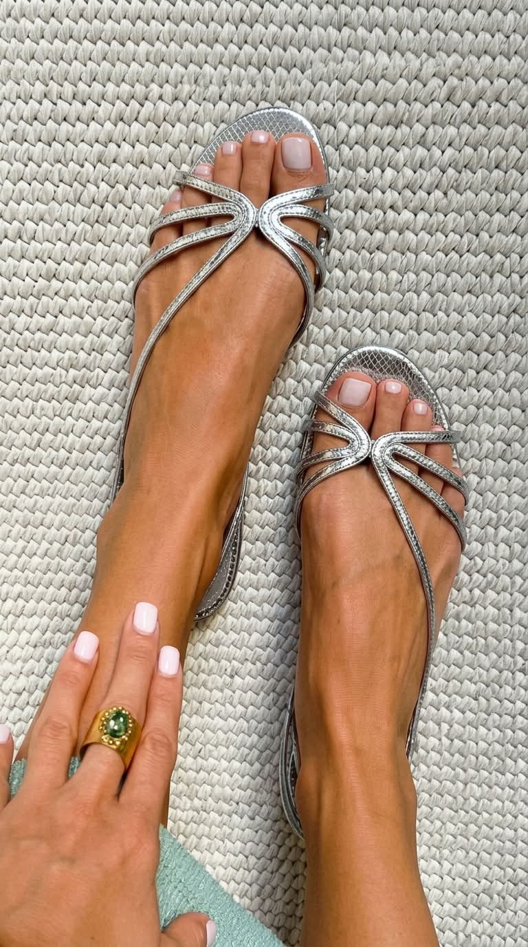 Schila | Sandalias Planas de Tiras y Punta Abierta