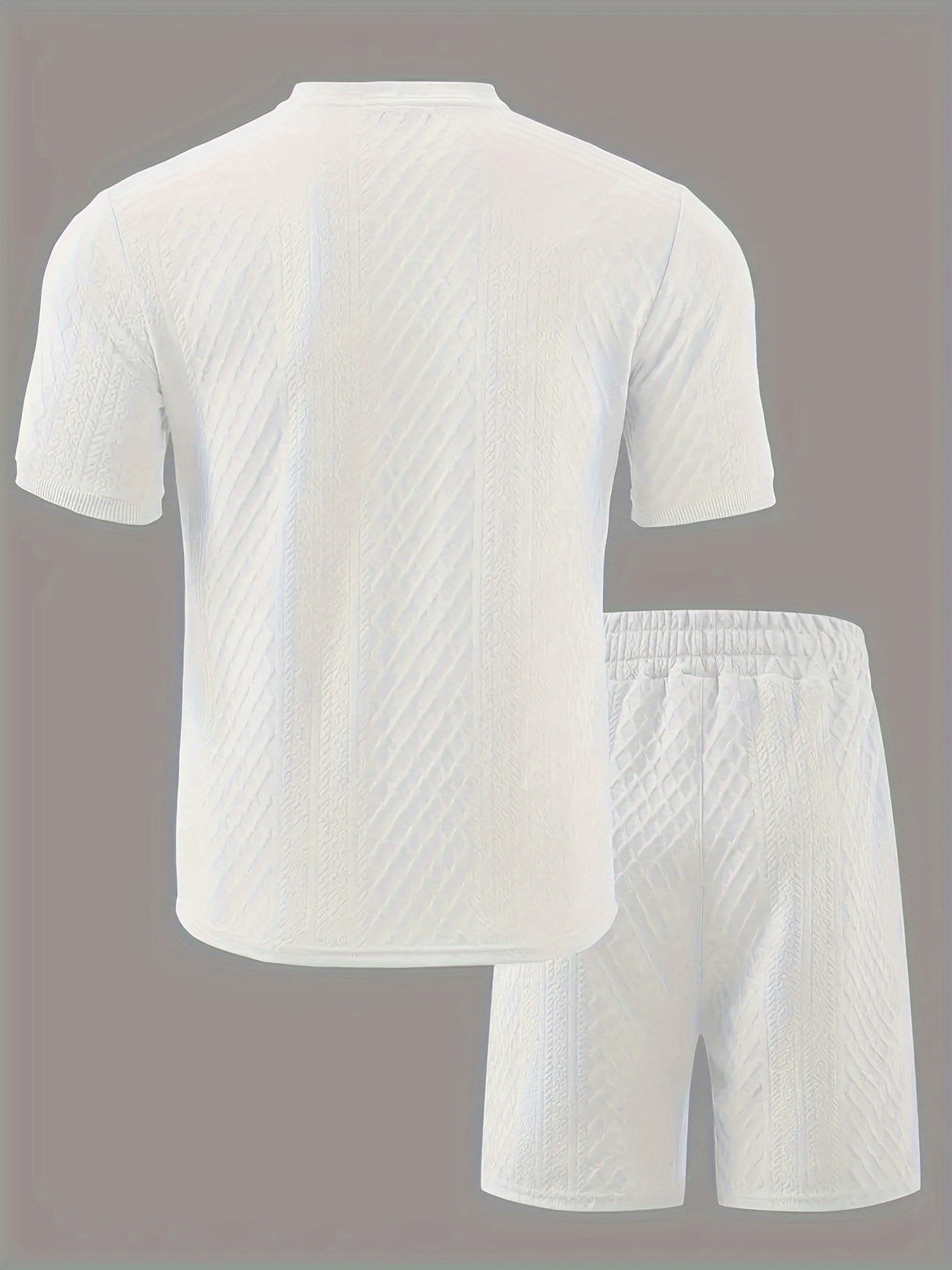 Reginald | Conjunto De Camiseta Henley Y Pantalones Cortos Con Textura