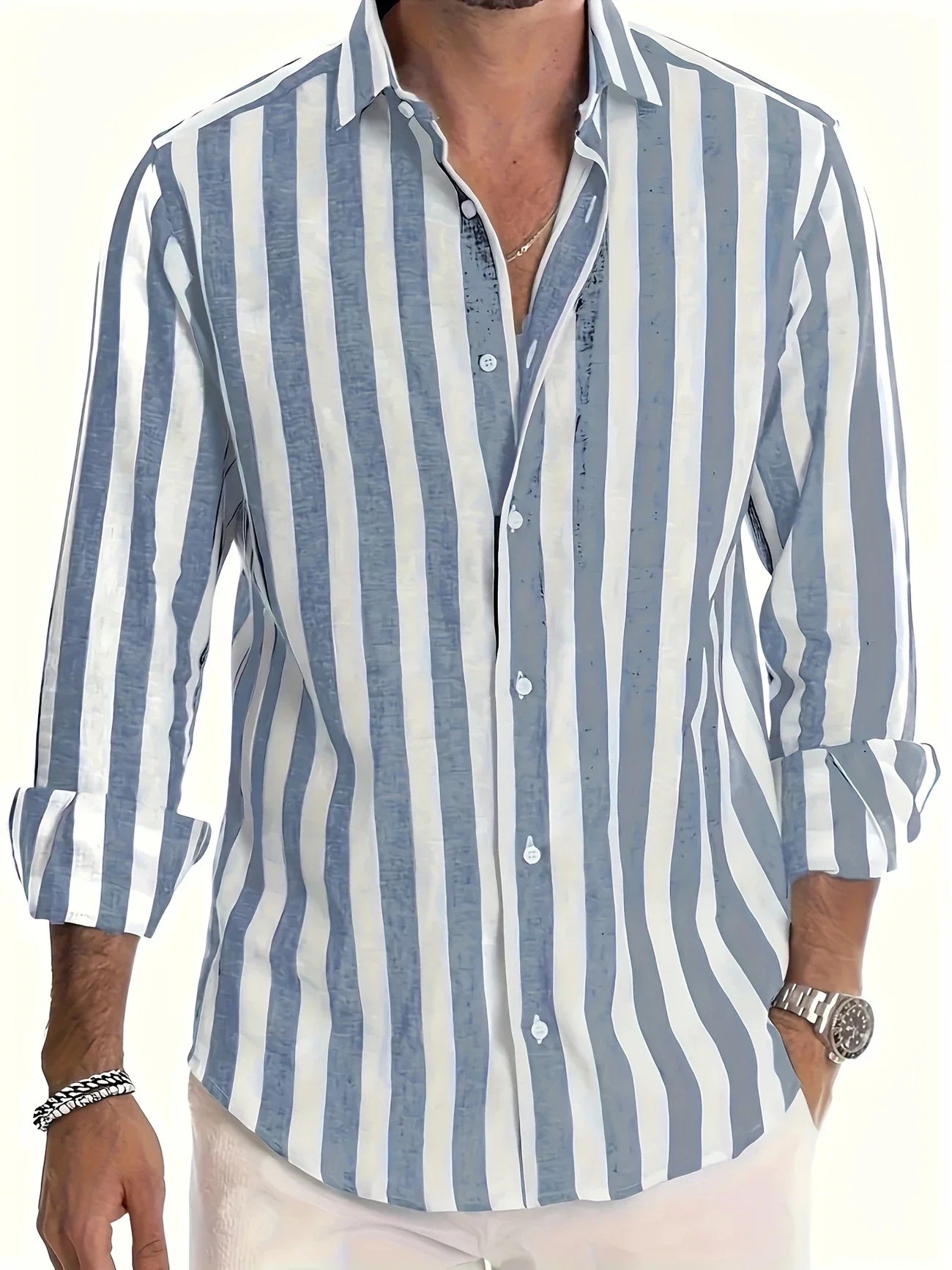 George | Camisa Manga Larga Rayas Verticales