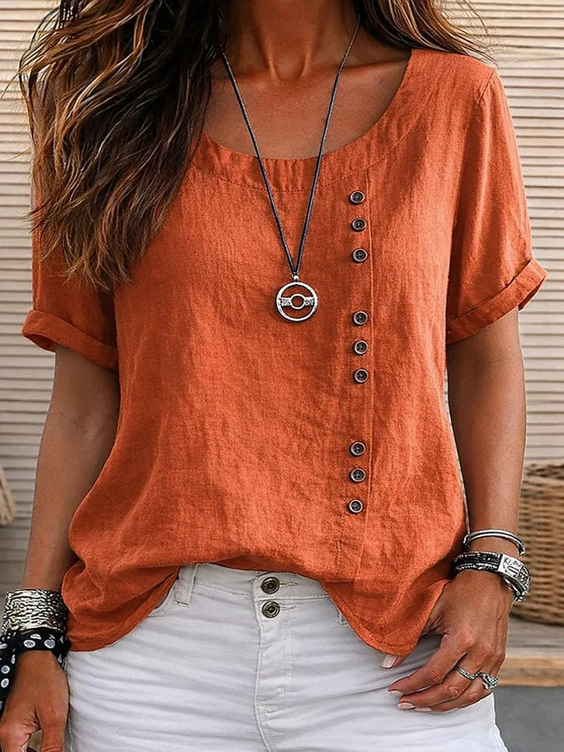 Mickale | Blusa de Manga Corta con Botones