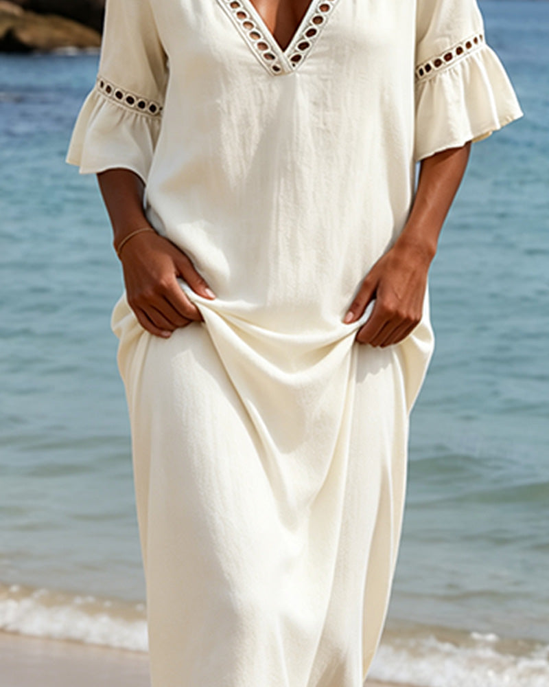 Nellina | Vestido Maxi Con Escote en V