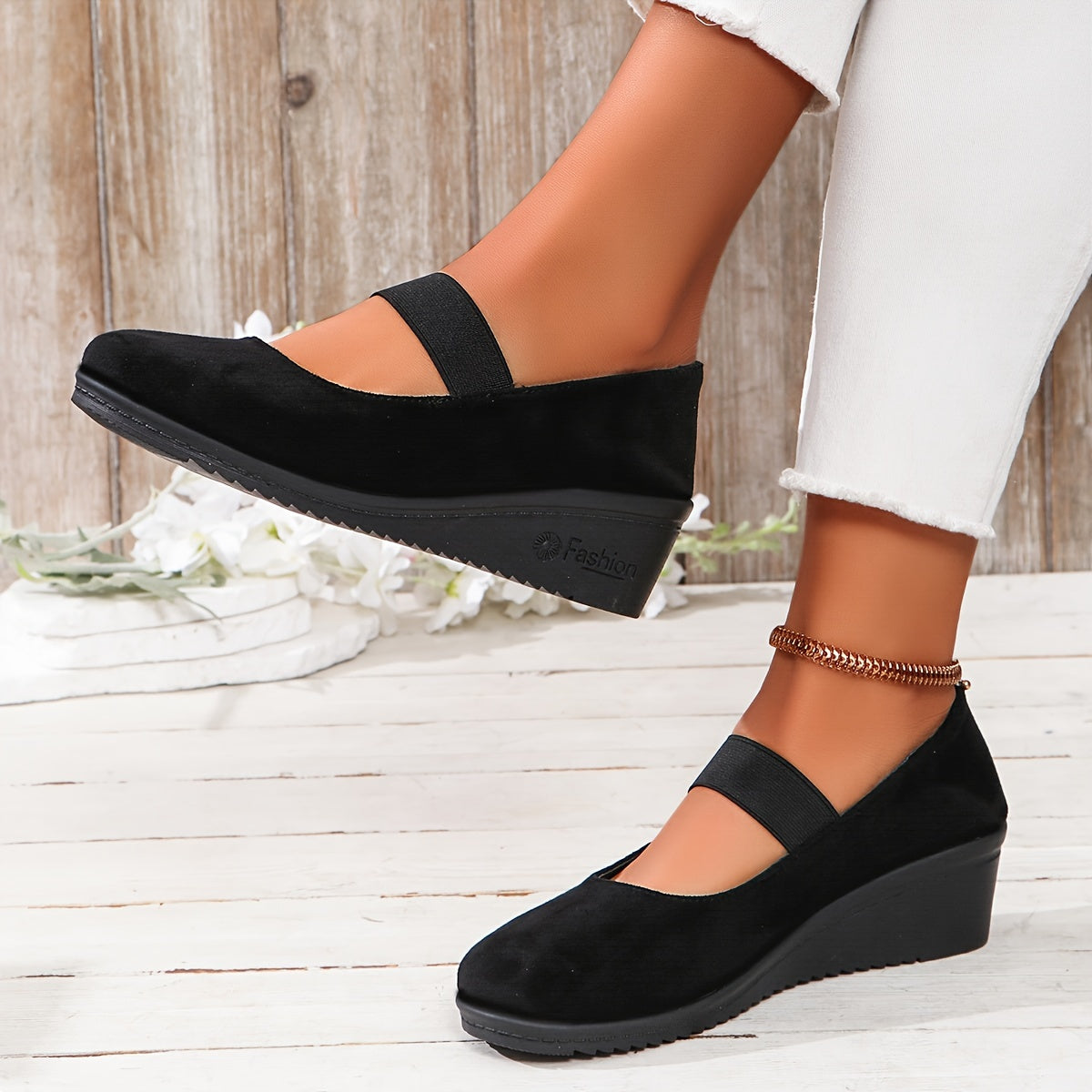 Amelia | Zapatos de cuña con diseño de tira