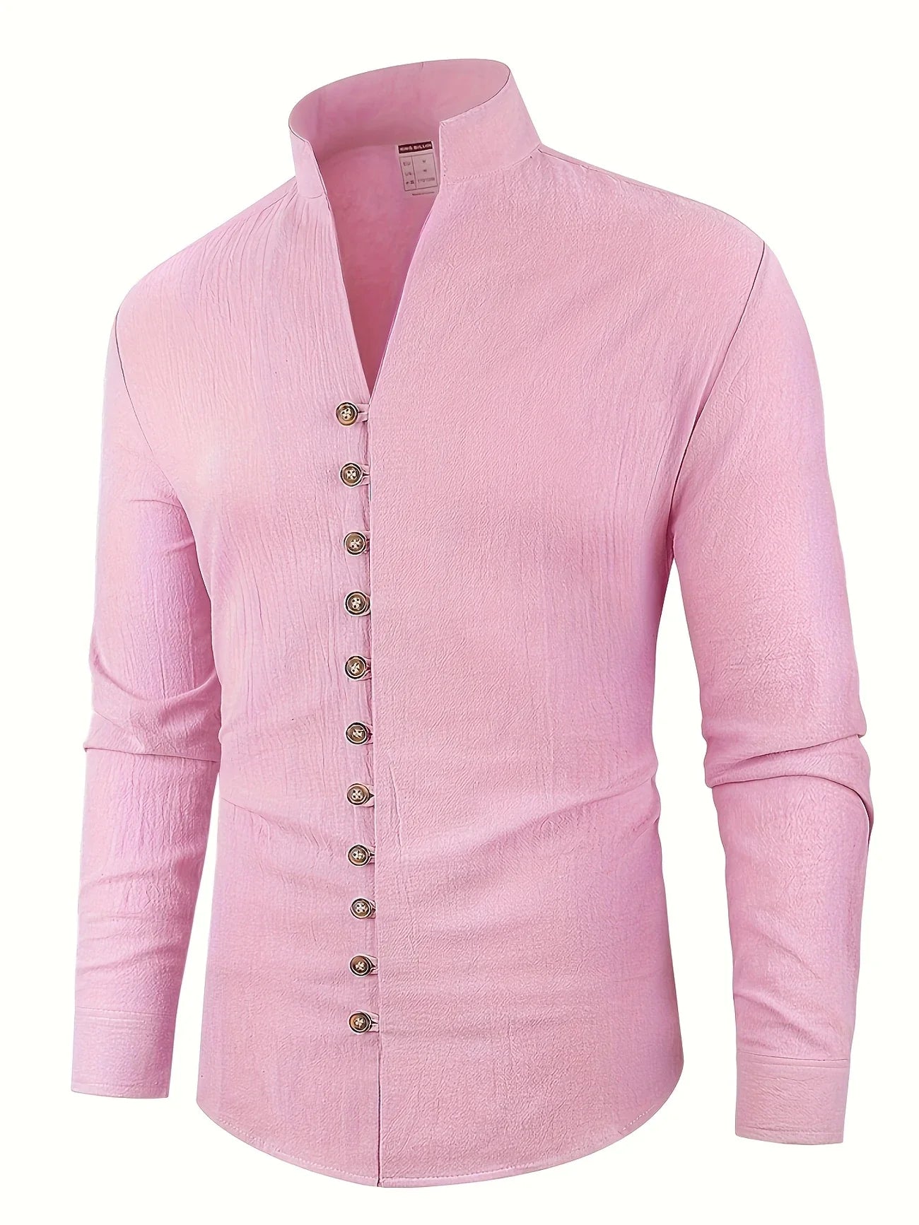 Shayne | Camisa De Hombre Con Cuello Alto Y Botones en La Parte Delantera