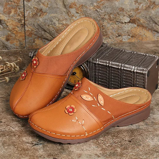 Janeth | Zuecos Sin Cordones Con Estampado Floral Para Mujer
