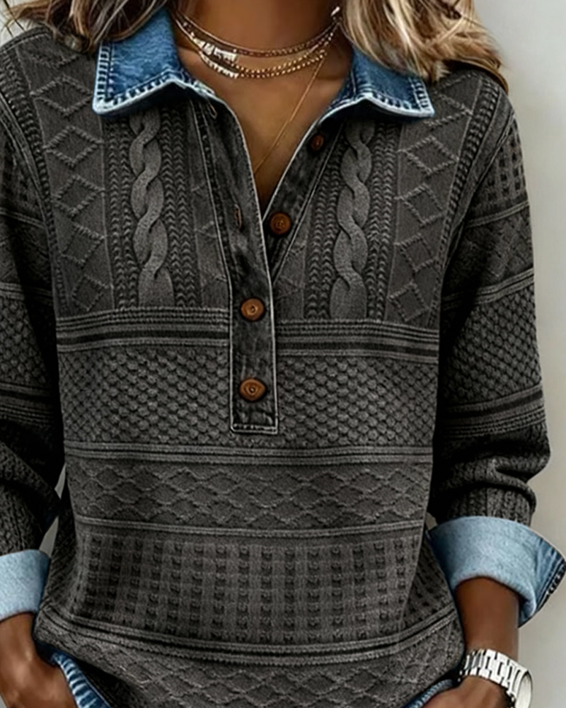 Melkorka | Sudadera Texturizada Con Botones Y Solapa
