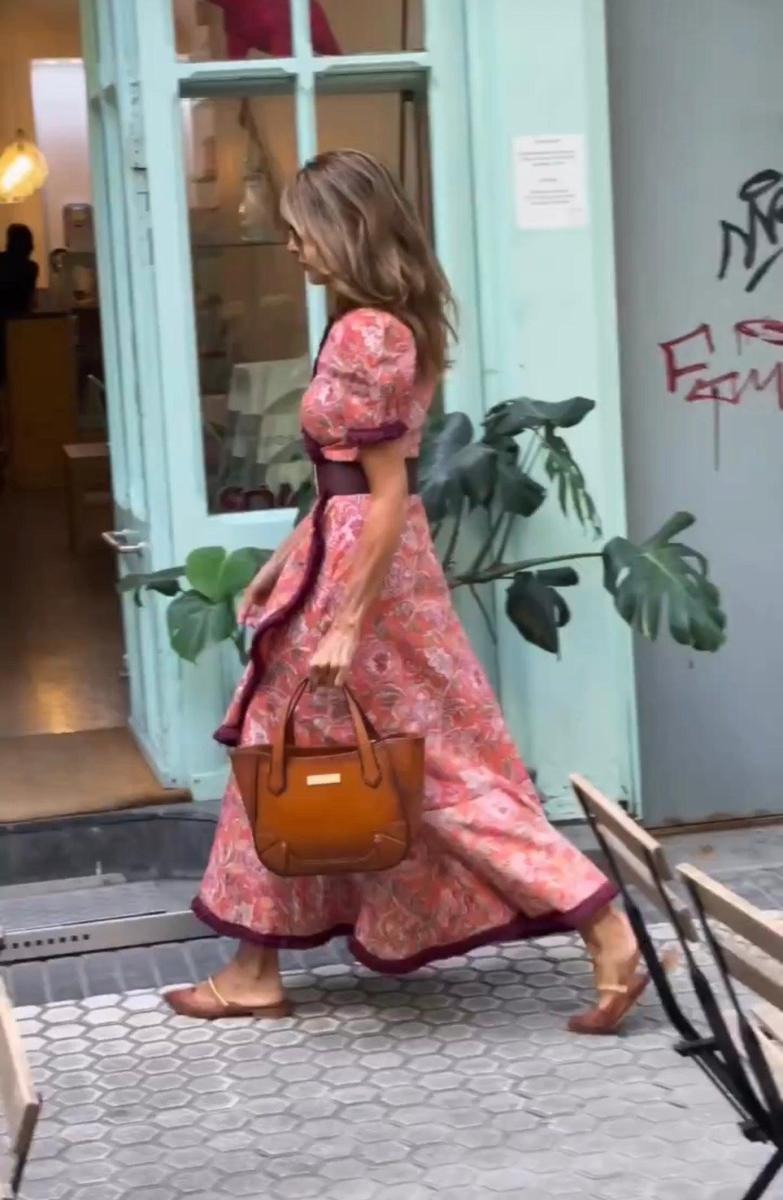 Eliett - Vestido Largo de Mujer Con Estampado Floral y Mangas Abullonadas