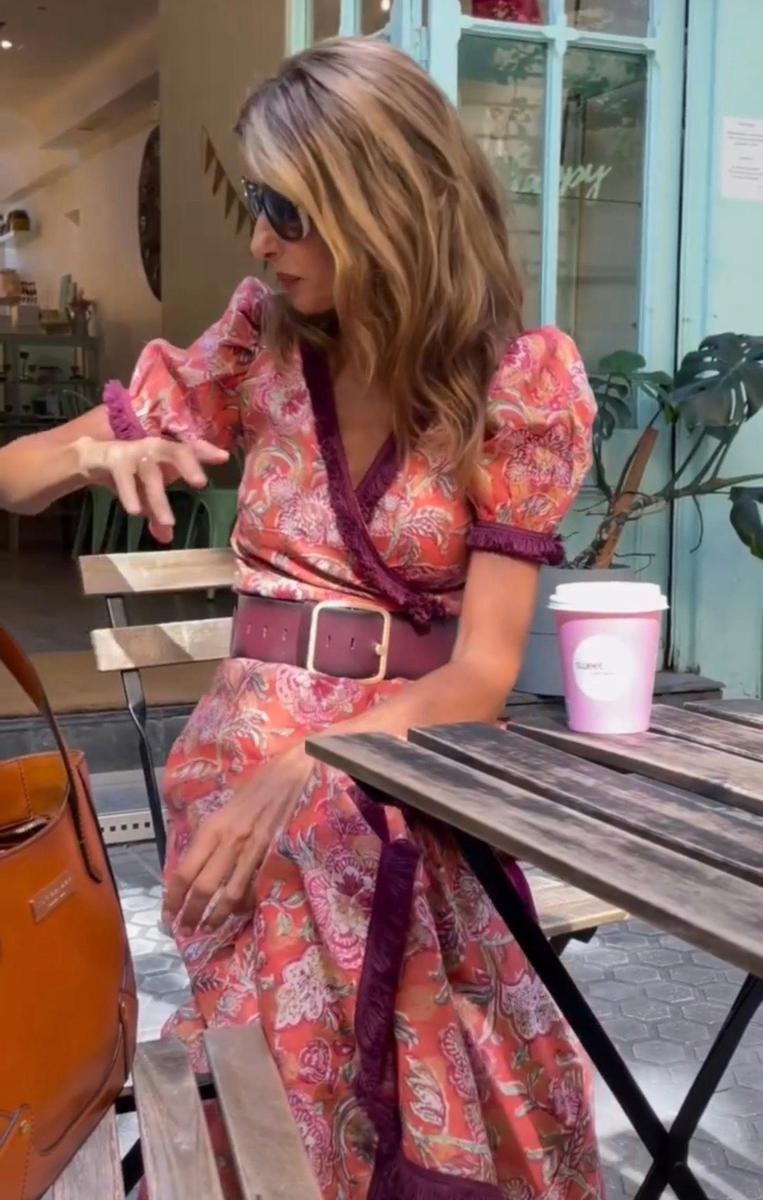 Eliett - Vestido Largo de Mujer Con Estampado Floral y Mangas Abullonadas