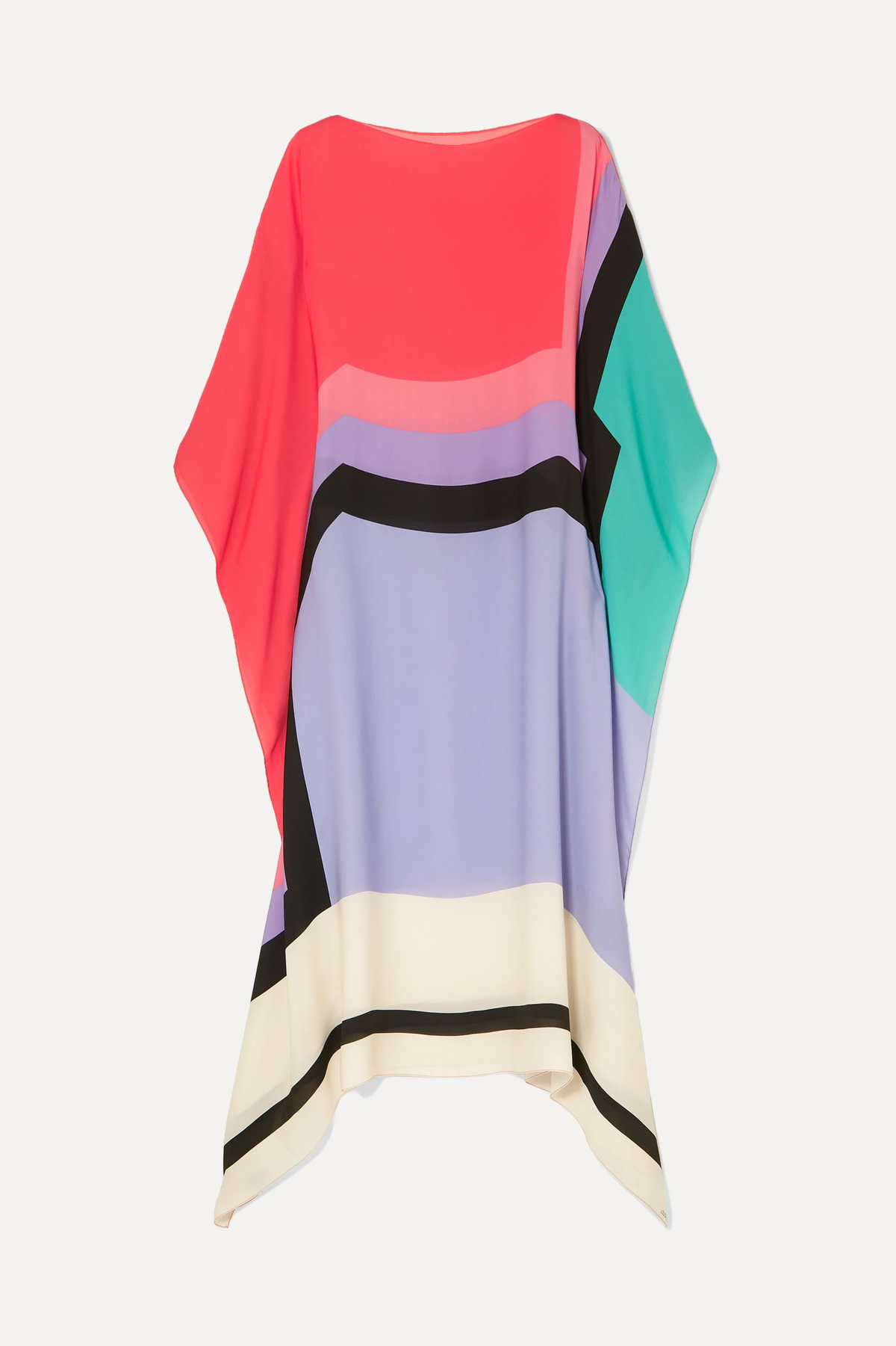Shraddha | Vestido Maxi Caftán Con Estampado de Rayas Patchwork