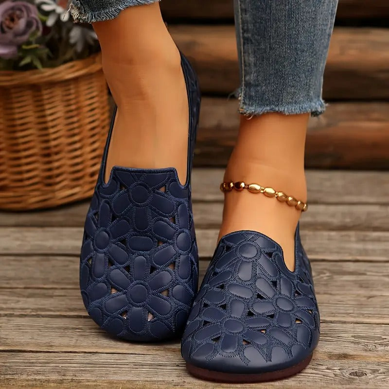 Veronica | Zapatos Planos Calados con Diseño Floral