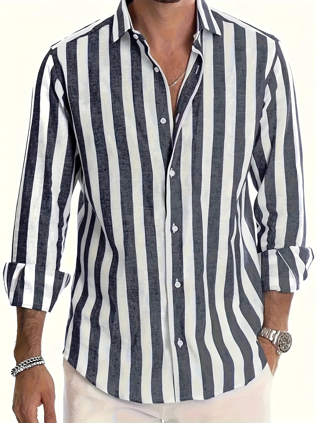 George | Camisa Manga Larga Rayas Verticales