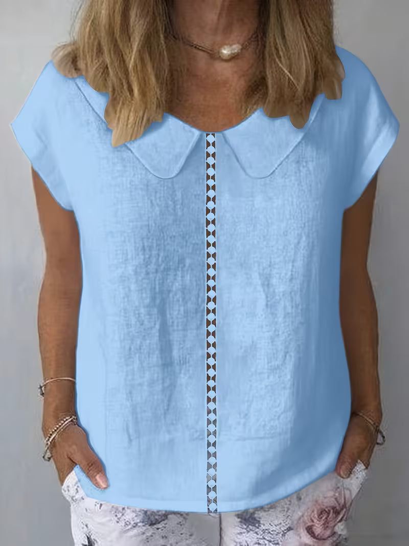 Aurelia | Blusa de Manga Corta con Corte Delantero