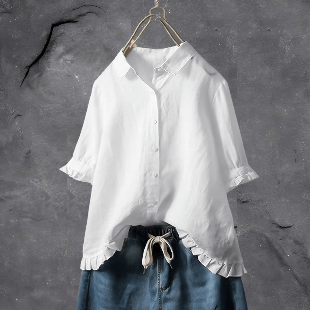Meagan | Camisa Manga Corta Con Dobladillo Volante