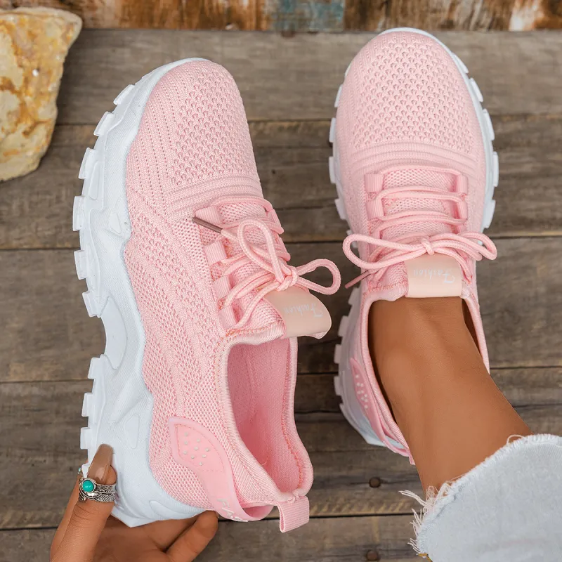 Eshara | Zapatillas de Malla con Cordones y Suela Gruesa