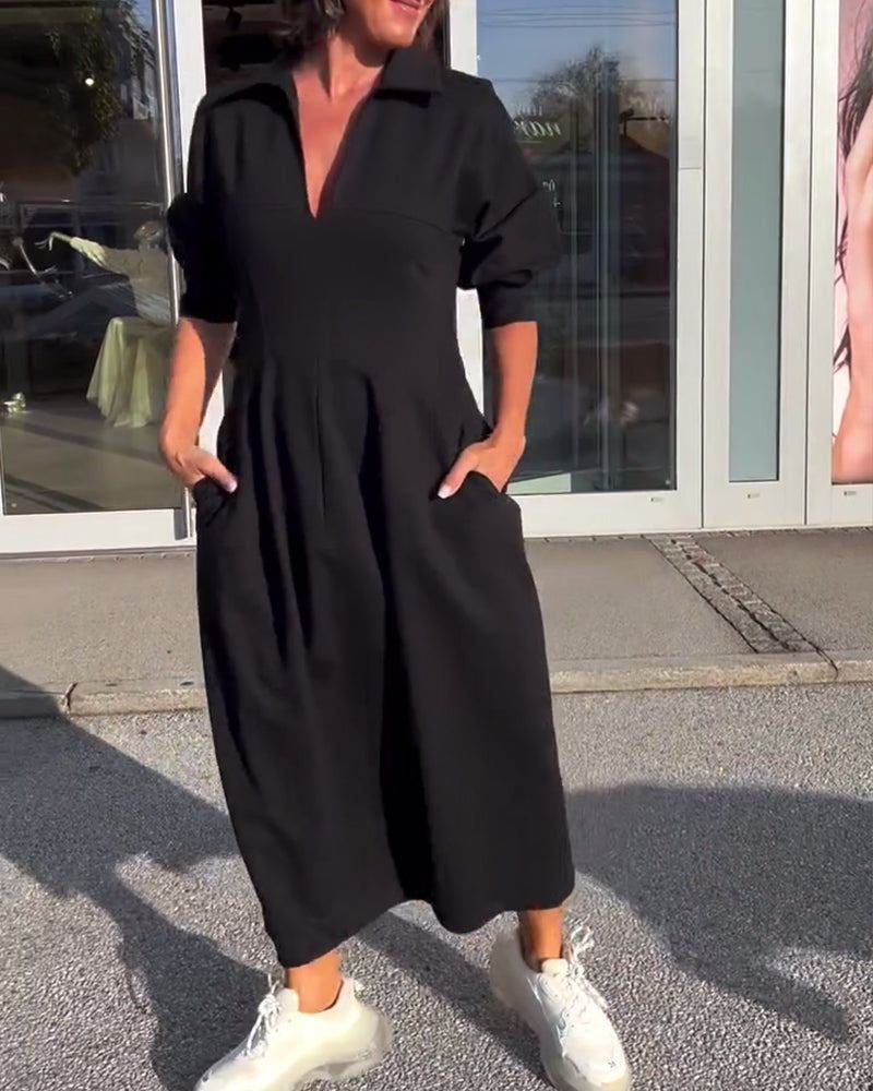 Lunya | Vestido Camisero MIDI Con Cuello