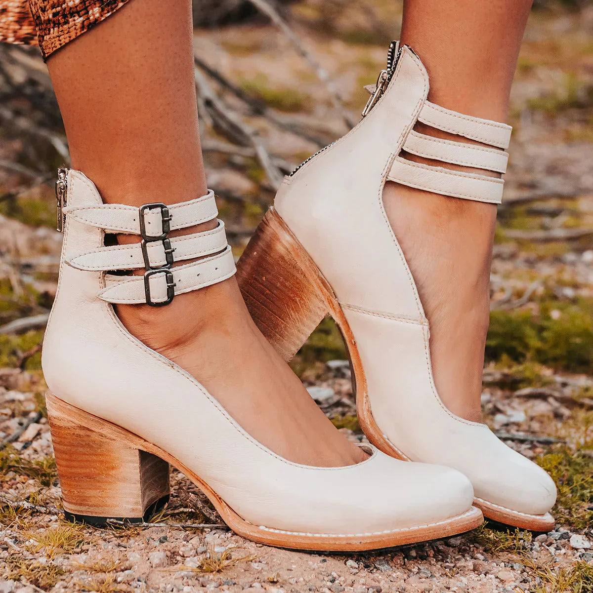 Steffie - Zapatos de Salón Con Tacón Grueso y Tiras