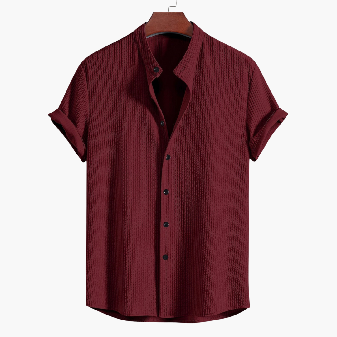 Geoffrey | Camisa De Manga Corta Con Botones Y Textura Para Hombre