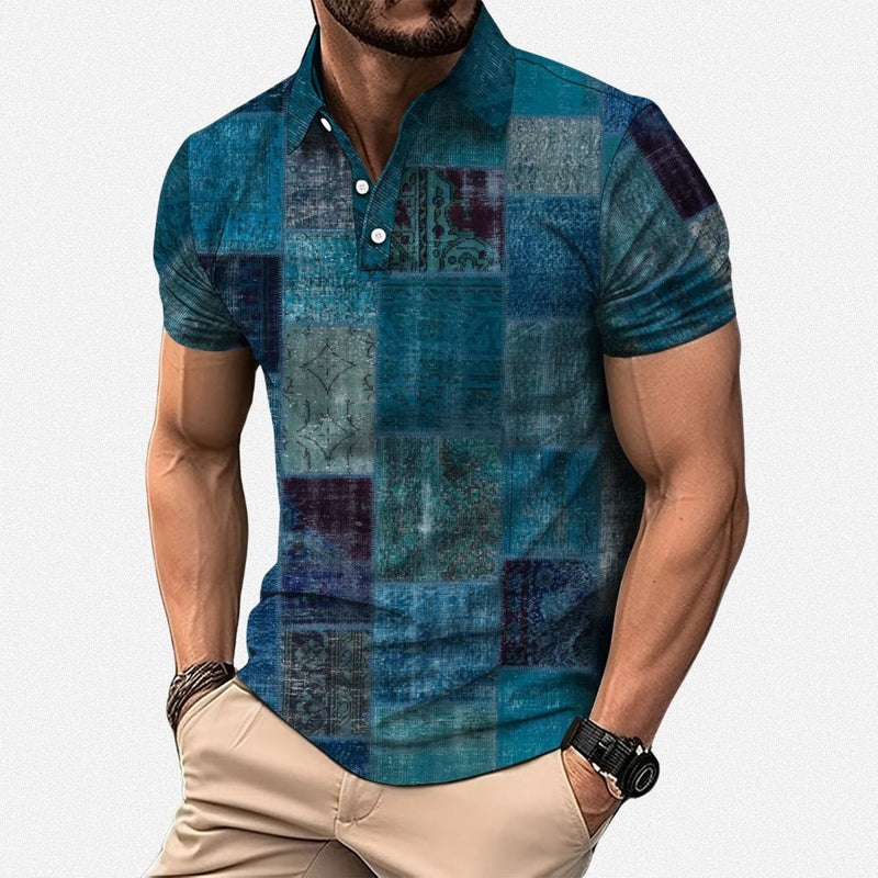 Gasan - Polo De Manga Corta Con Diseño Patchwork Multicolor