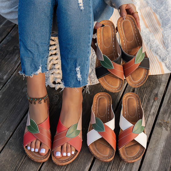 Eloina | Sandalias de Cuña Con Tiras Cruzadas