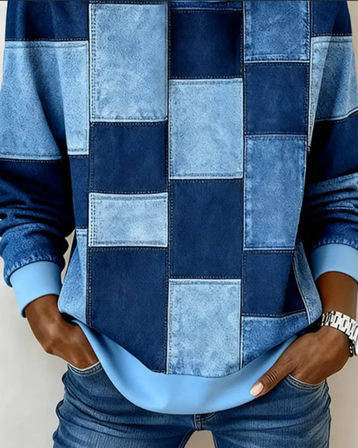 Yaralyn | Sudadera Con Capucha Y Manga Larga De Estilo Patchwork