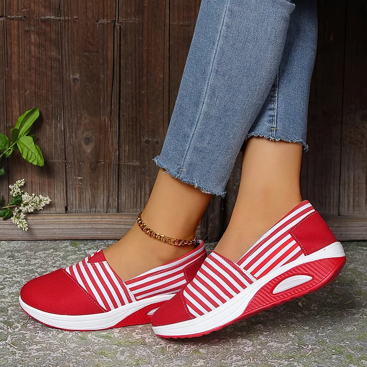 Tasha - Zapatillas Sin Cordones Con Plataforma a Rayas