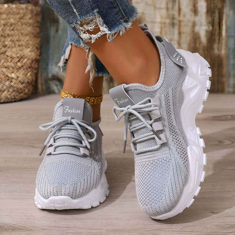 Eshara | Zapatillas de Malla con Cordones y Suela Gruesa