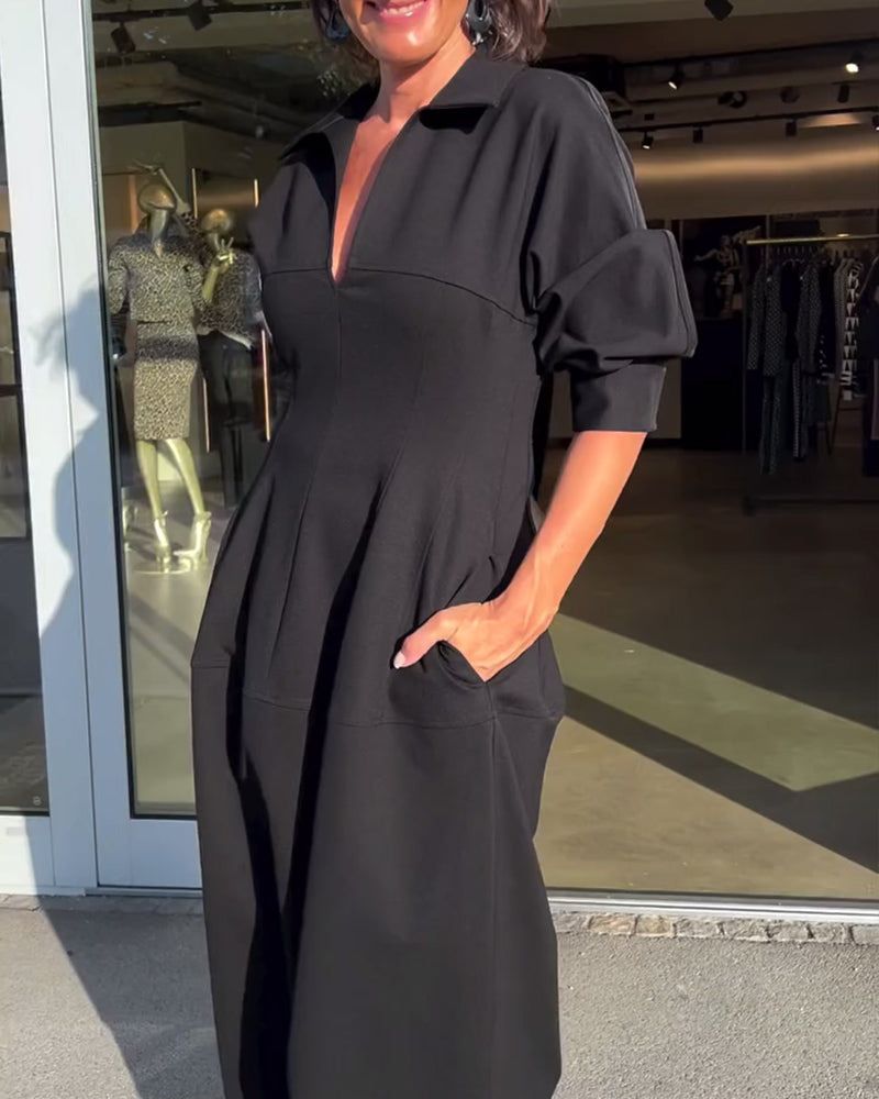 Lunya | Vestido Camisero MIDI Con Cuello