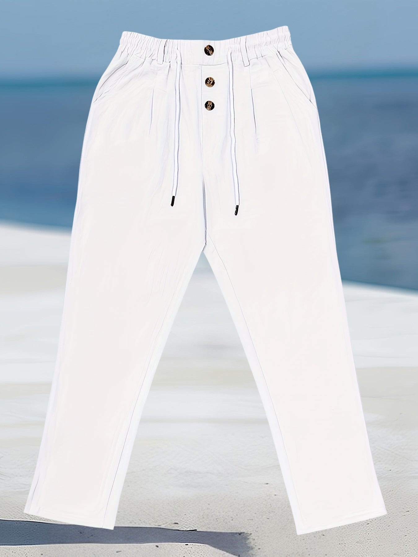 Aznar - Pantalón recto de lino con Cordón