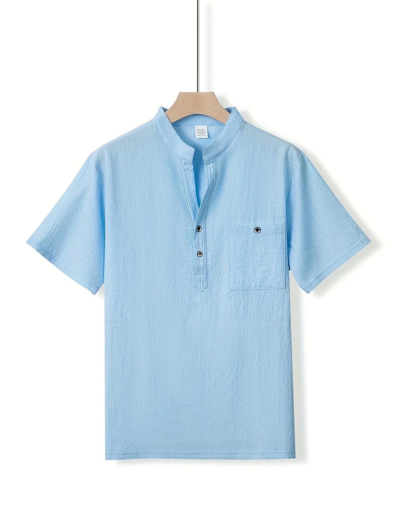 Markos | Camisa Manga Corta Cuello Mao Bolsillo