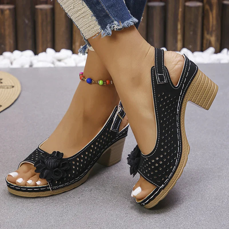 Imogen | Sandalias de Talón Abierto Con Diseño Floral