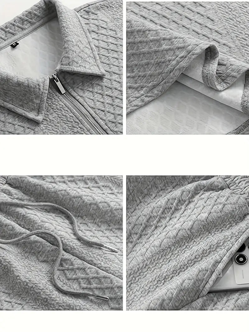 Francisco | Conjunto de Polo y Pantalones Cortos Con Textura