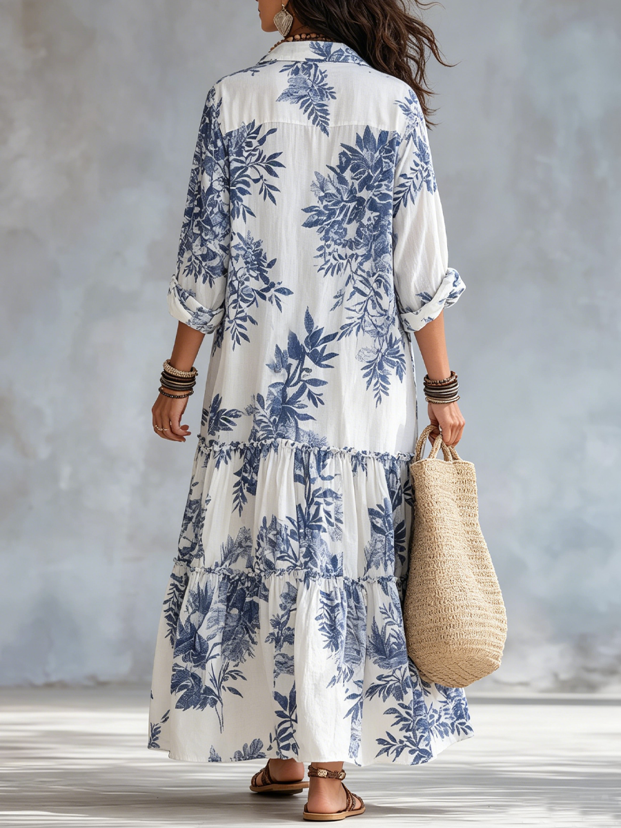 Shiza | Vestido Maxi Floral Con Botones