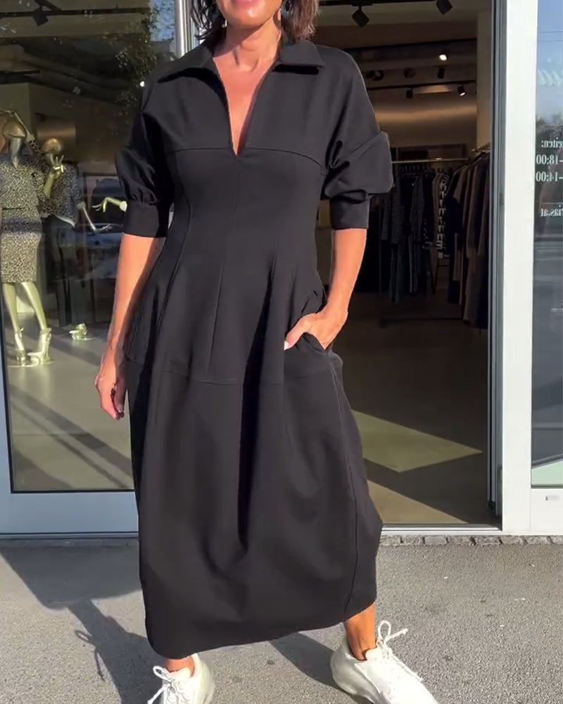 Lunya | Vestido Camisero MIDI Con Cuello