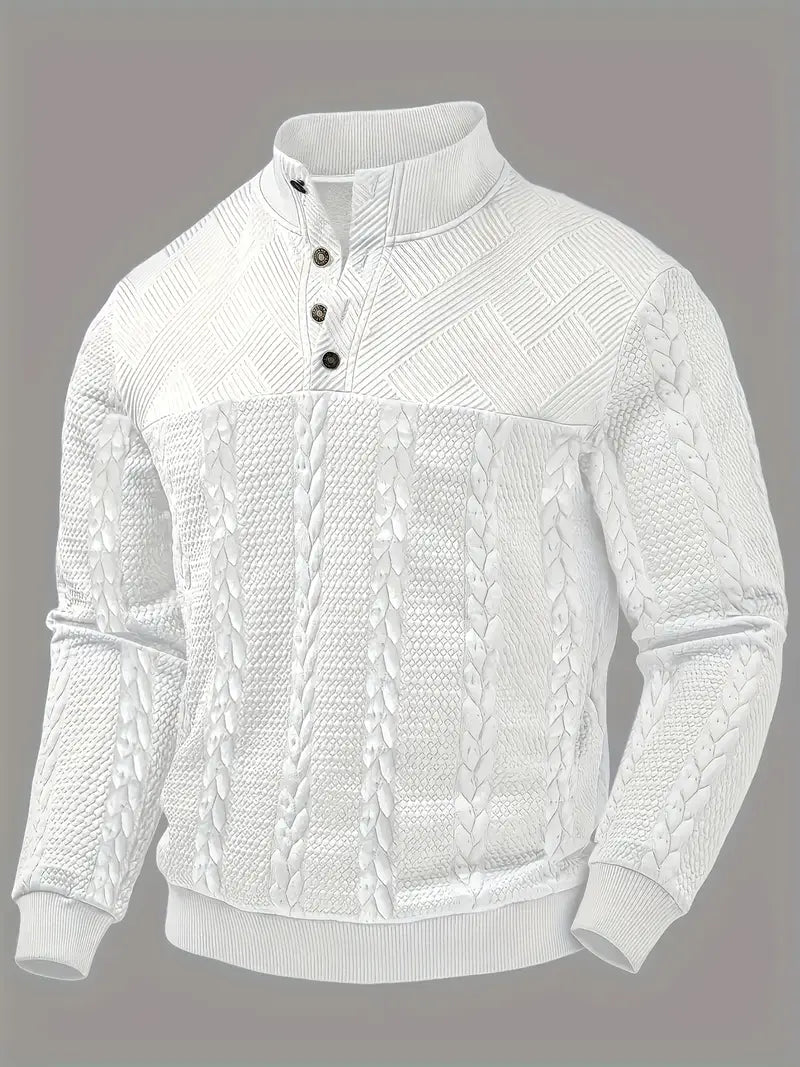 Dawson | Suéter Henley Texturizado de Manga Larga