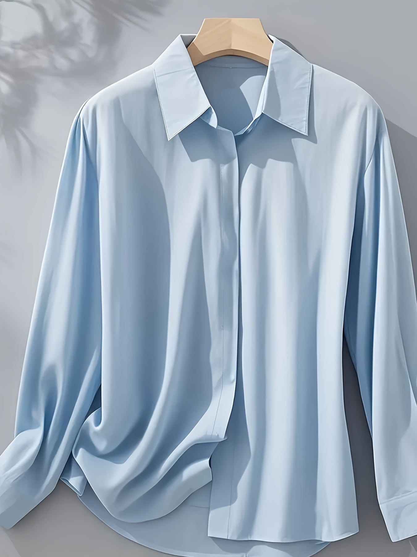 Elenochka - Blusa de Manga Larga Con Botones en la Parte Delantera