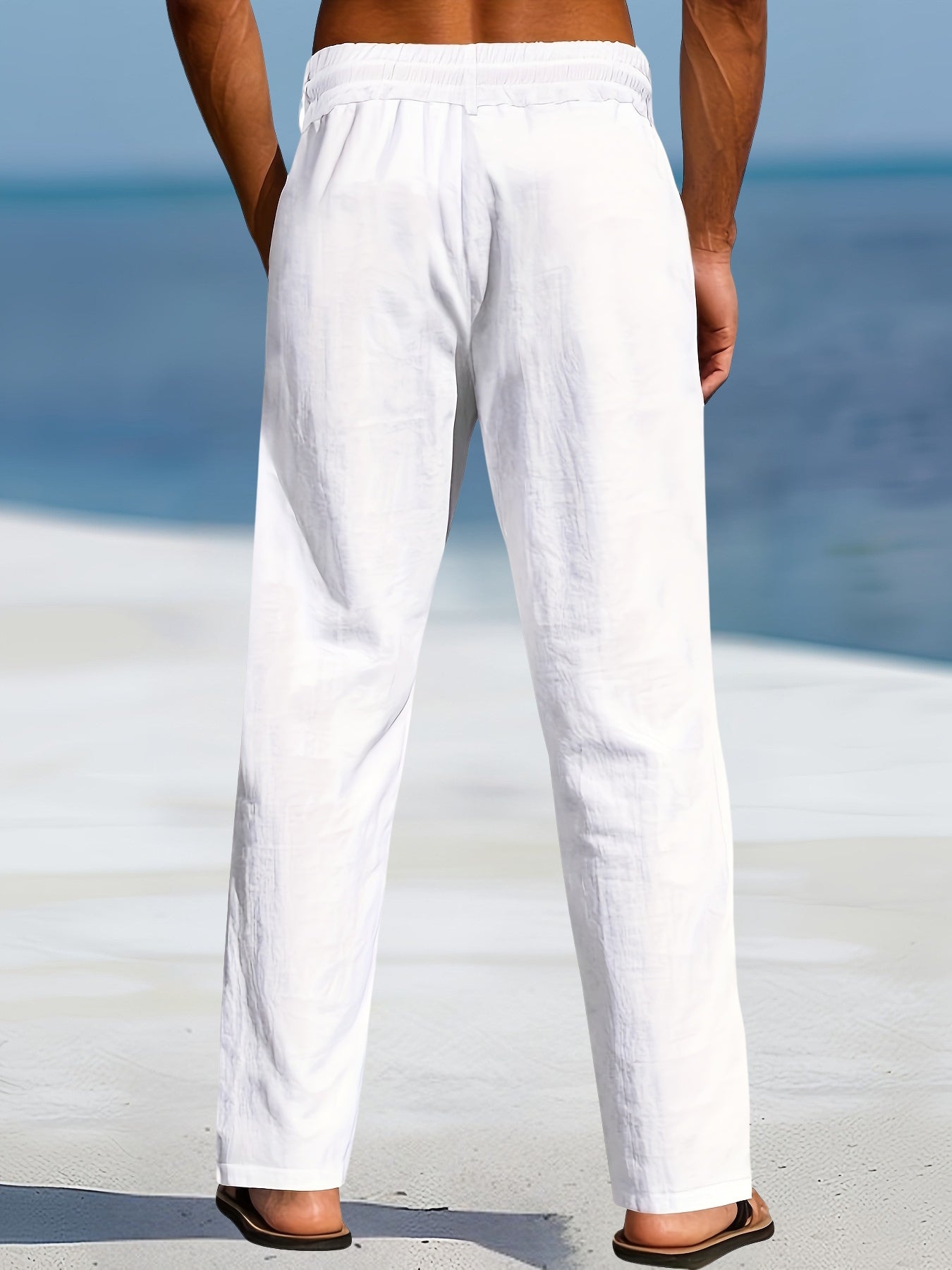 Aznar - Pantalón recto de lino con Cordón
