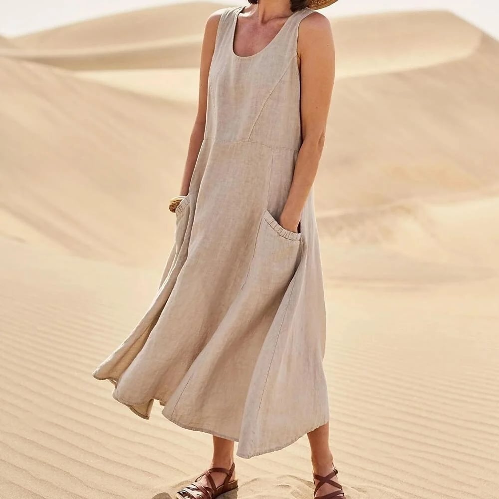 Zoha | Vestido Maxi Sin Mangas Con Bolsillos