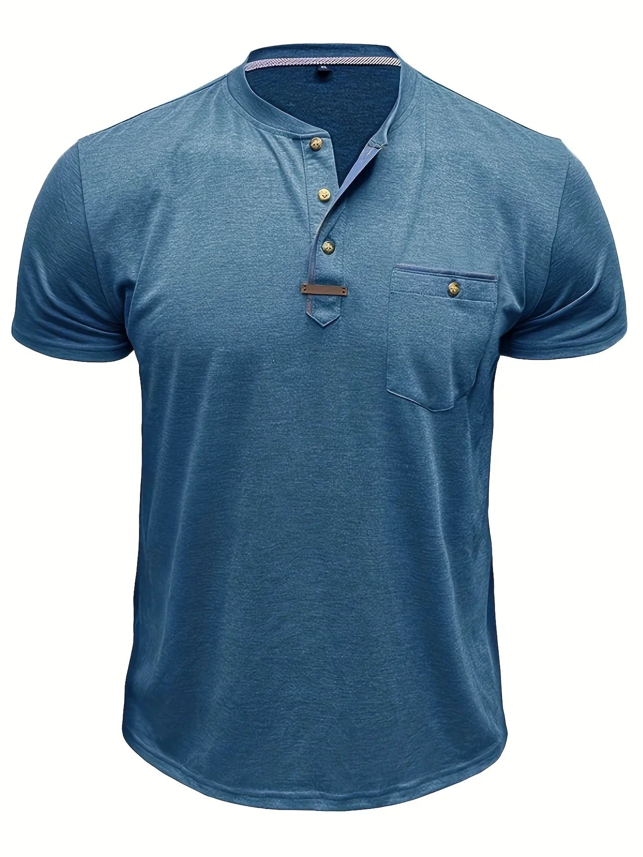 Saxon | Camiseta Henley de Manga Corta con Bolsillo